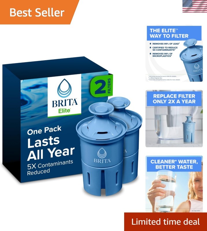 Blue Water Pitcher Filters, 99% Lead Reduction, 30+ Contaminants Removed, 2 Pack