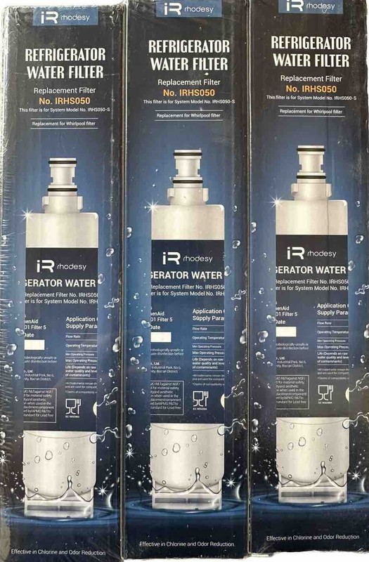 Lot of 3 Refrigerator Water Filters – iRhodesy IRHS050 – See Pics for Model Nos.