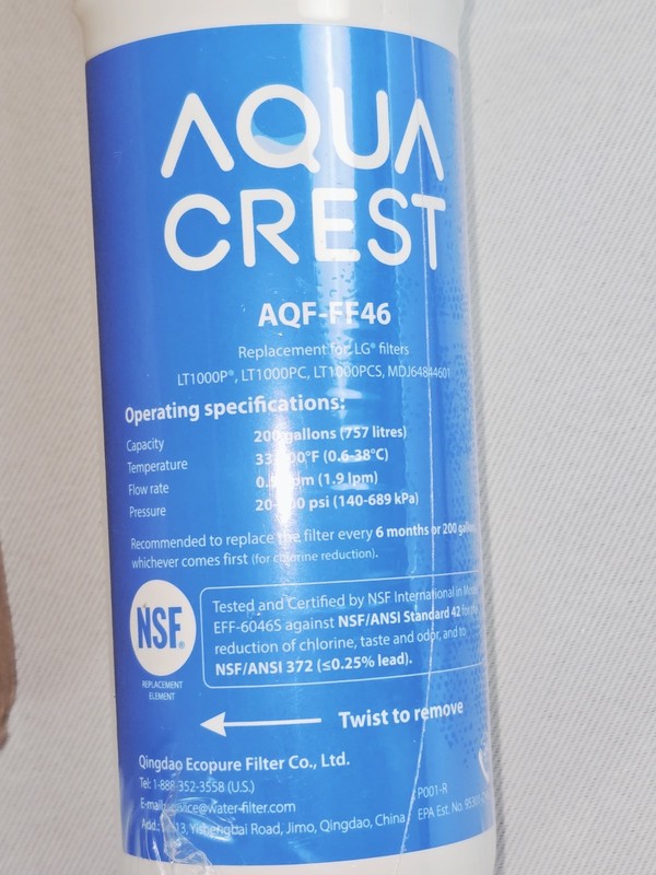 2 Aqua Crest AQF-FF46 Water Filter for LG LT1000P LT1000PC LT1000PCS MDJ64844601 gallery