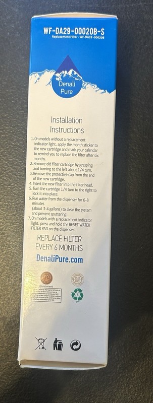 Denali Pure WF-4396508-S Refrigerator Water Filter For Whirlpool New Sealed gallery