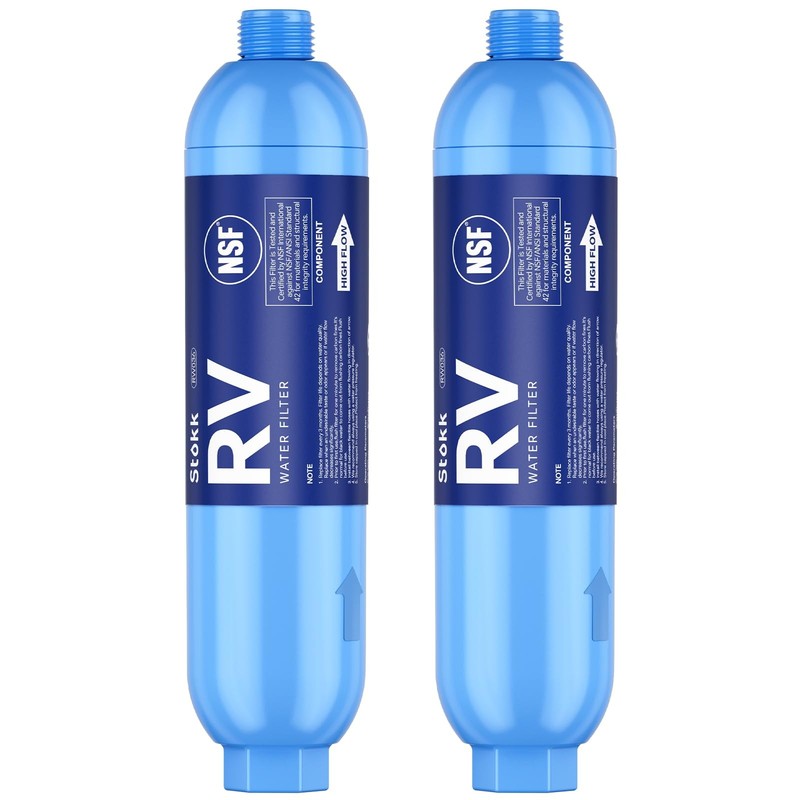 RV Inline Water Filter - NSF Certified, Reduces Bad Taste, Odor, Rust, 2 Pack