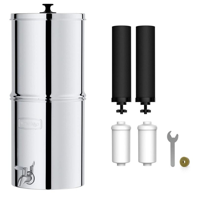 Waterdrop Gravity-fed Water Filter System,with 2 Black+2 White Carbon Filters
