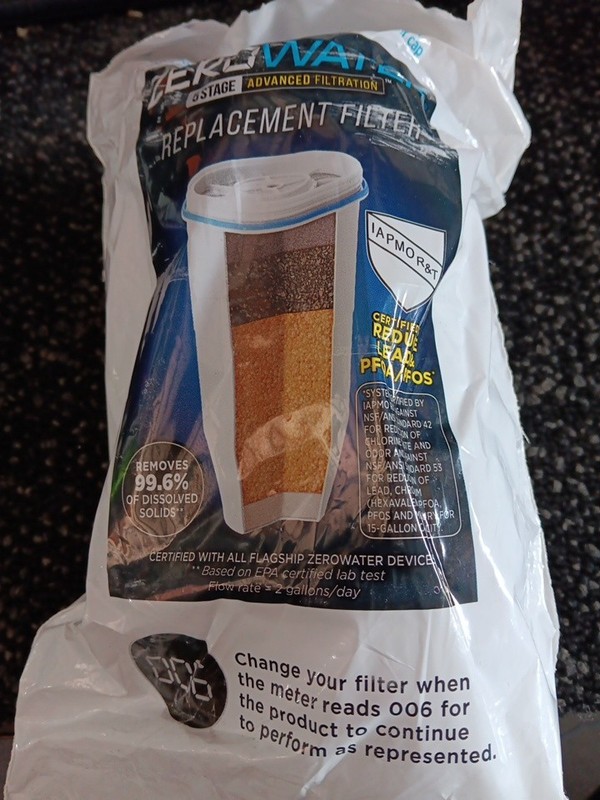 Culligan ZeroWater Official Replacement Filter 5-Stage 0 TDS Filter White-1 Pack
