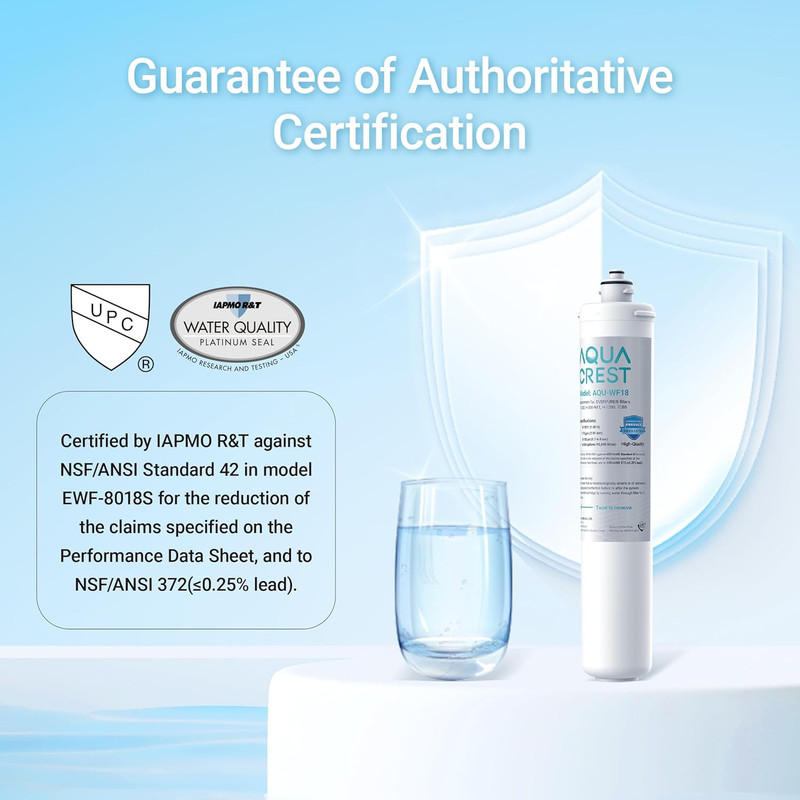 AQUACREST H-300 Under Sink Water Filter, NSF/ANSI 42 Certified, 24K Gallons gallery