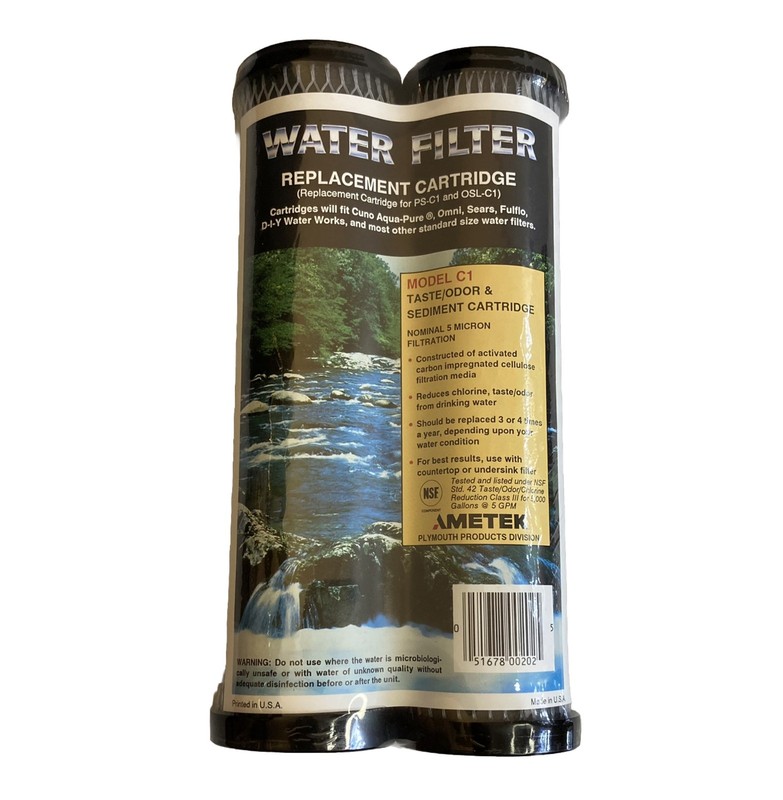 5-micron 2.5″ x 9.75″ Ametek C1 Water Filter Cartridges PS-C1 / OSL-C1 2-pack