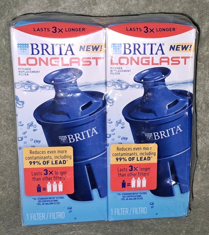 2/TWO Brita Replacement Water Pitcher/Dispenser Filter NEW SEALED 3x Long Last