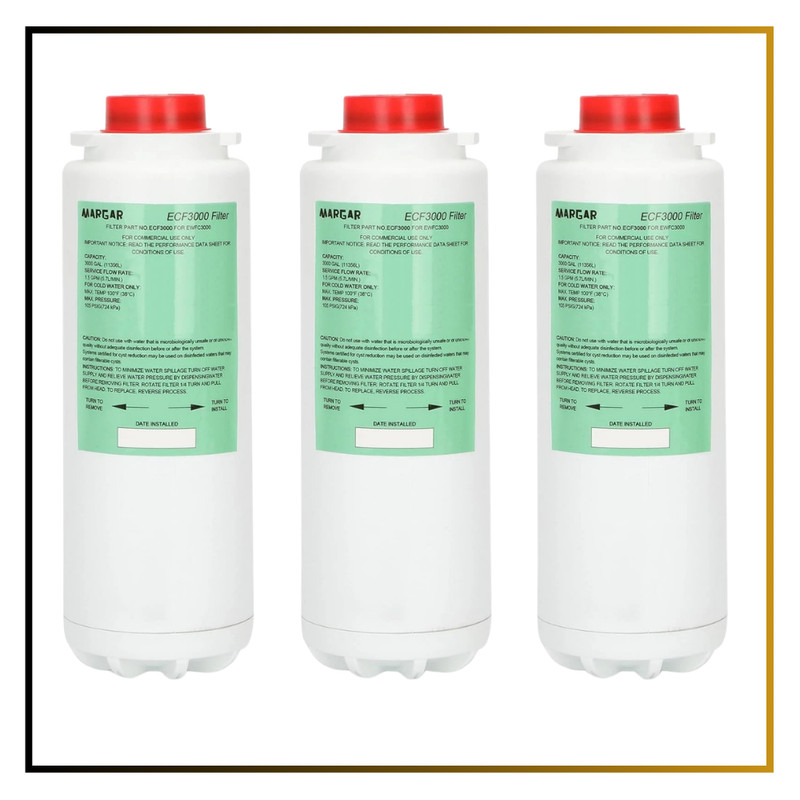3 Pack ECF3000 Water Filters for Elkay ezH2O WaterSentry Plus ERF750 3000 Gallon