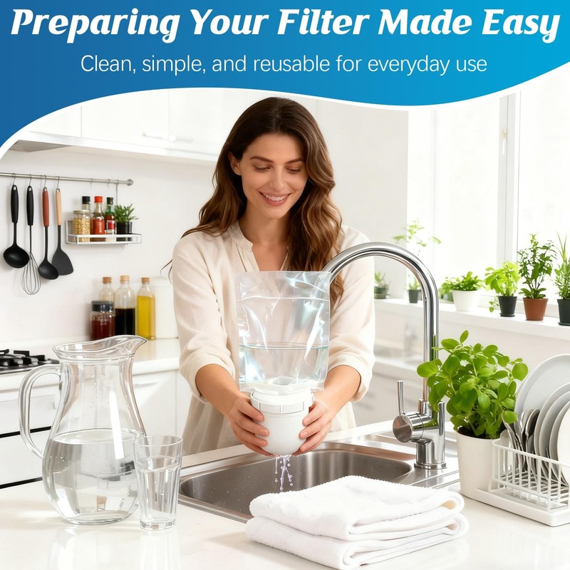 2 Pack Reusable Priming Bag for Pitcher Filters, Compatible with Clearly Filt... gallery