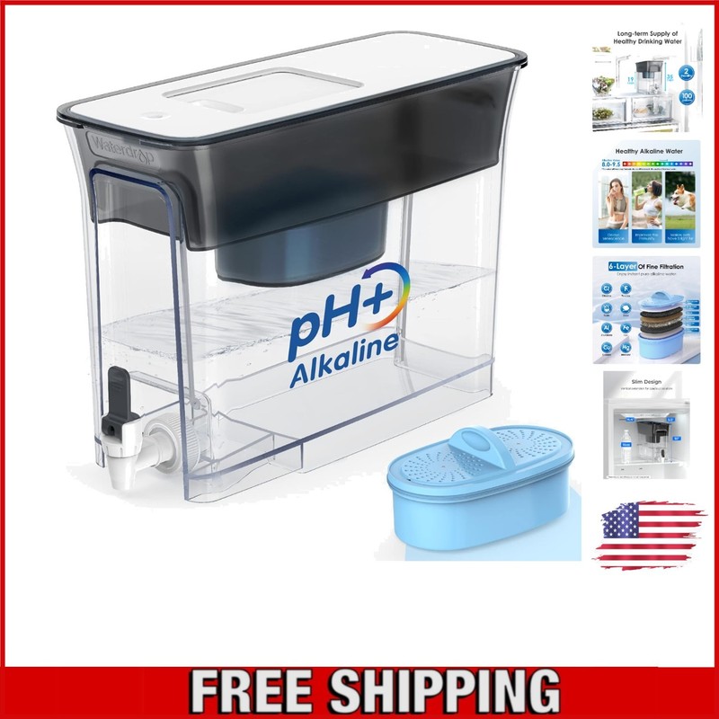 Large 100-Gallon Slim Alkaline Water Filter Dispenser – Space-Efficient Design
