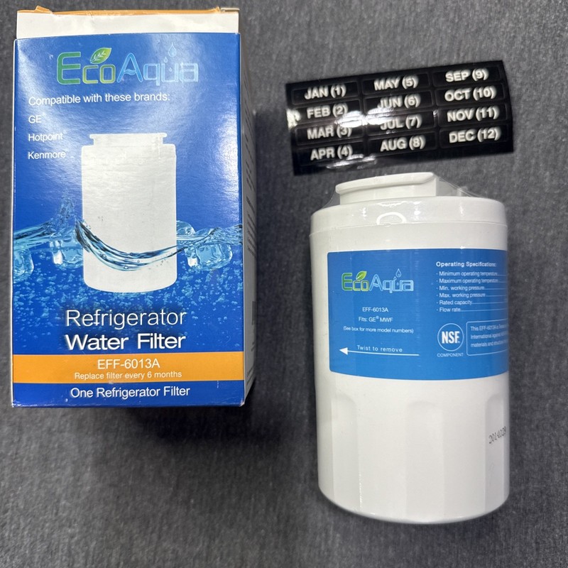 EcoAqua EFF-6013A Refrigerator Water Filter Replacement for GE MWF GWF Hotpoint