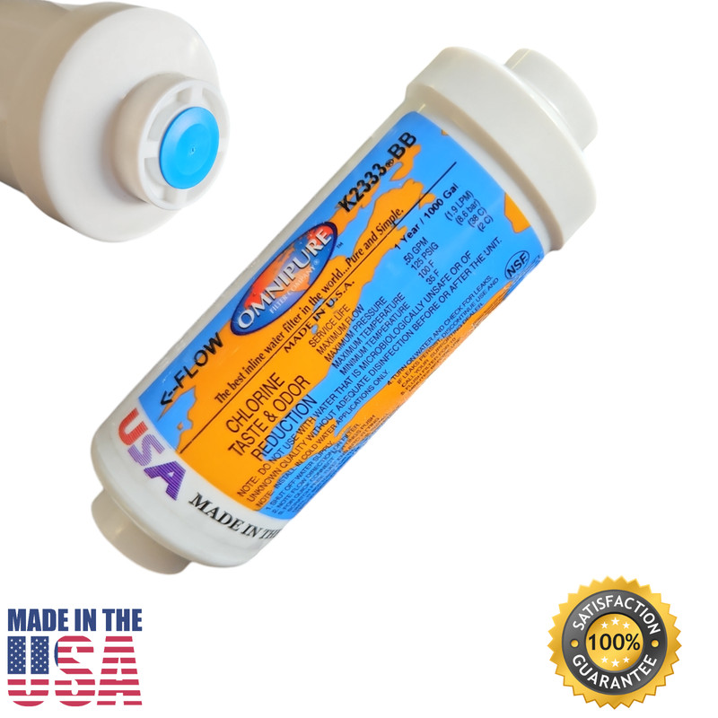 Omnipure K2333-BB Carbon filter for Chlorine and Taste 6″x 2″ for 1/4″ FPT