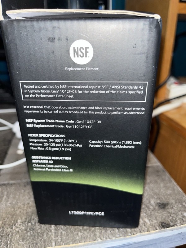 GENUINE LG LT500P Refrigerator Water Filter 6 Month 500 Gallon Capacity New gallery