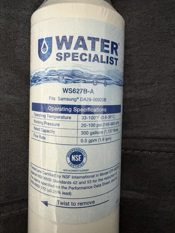 Water Specialist Filter WS627B-A Replacement For Samsung DA29-00020B Fridge NEW