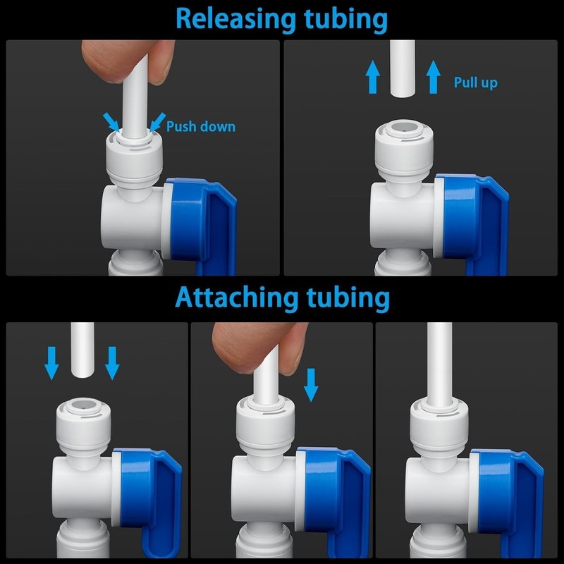 12 Pack 1/4" Push to Connect Ball Valves - Inline Shut-Off Quick Connect Fitting gallery