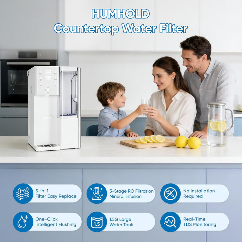 5-Stage Countertop Reverse Osmosis Water Filter & Dispenser, No Installation gallery