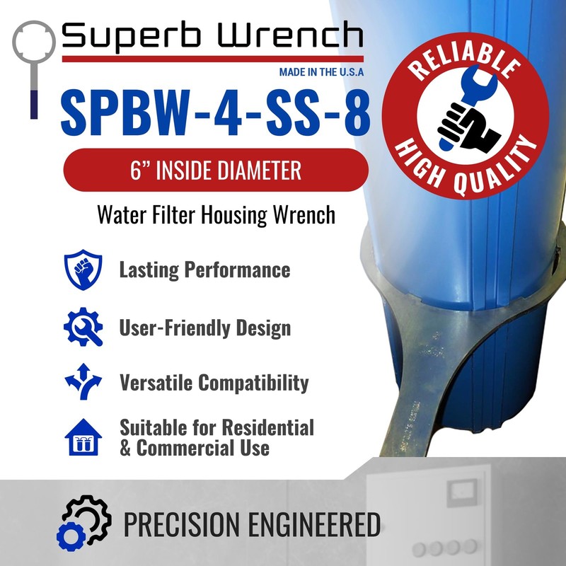SUPERBSW4SS8 Metal Water Filter Housing Wrench 6 inch Inside Diameter gallery