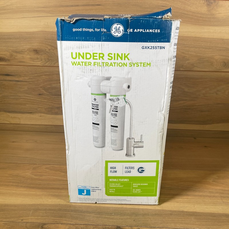 GE GXK255TBN Under Sink Dual Stage Water Filtration System 1.0 GPM High Flow