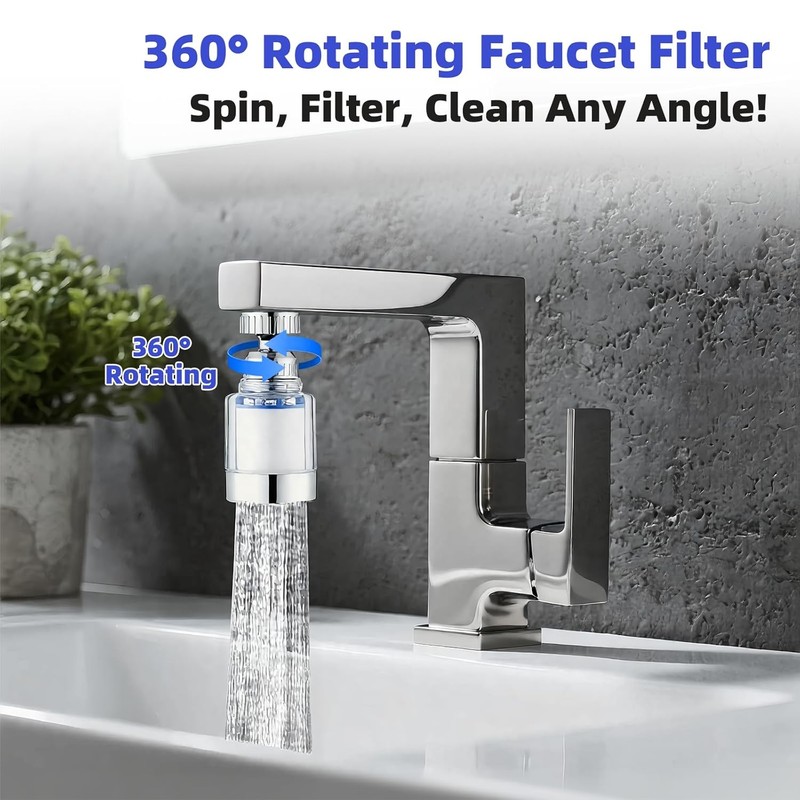 2 Pack Faucet Water Filter Tap Filtration Kitchen Purifier System 360°Rotate gallery