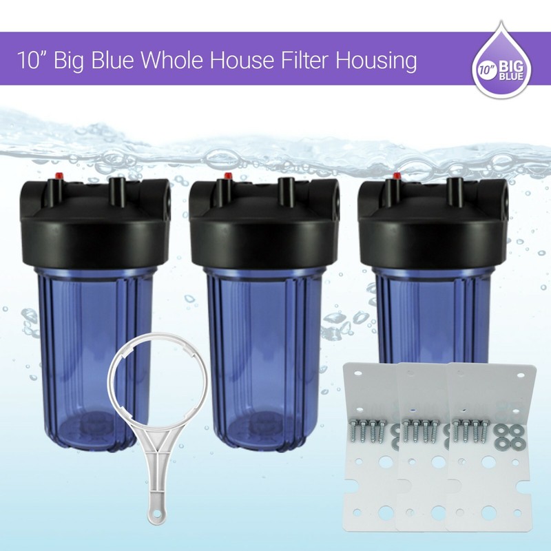 3 x 10″ BB 1″ Double Oring Purple Clear Housing W/ Pressure Release Gauge Hole