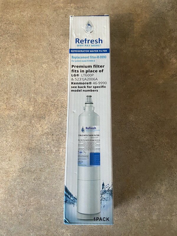 New Refresh Refrigerator Water Filter R-9990-S replaces R-9990