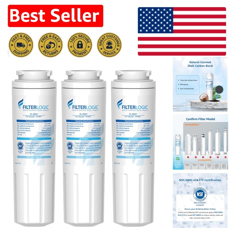 EveryDrop Filter 4 Compatible – 3 Pack BPA-Free Water Filters for Refrigerators
