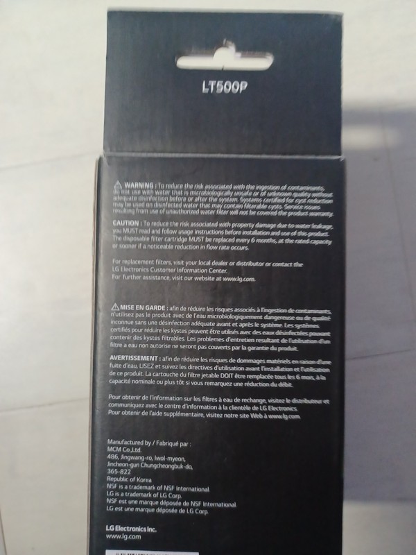 LG 5231JA2002A LT500P Refrigerator Water Filter 6 Month Life, NEW! gallery