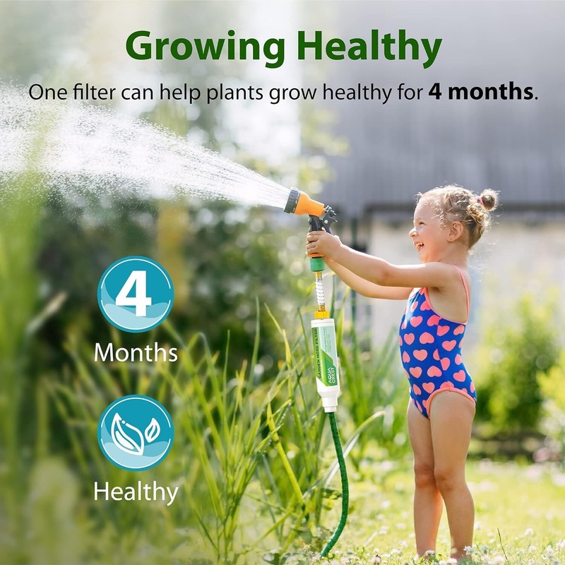 AQUA CREST Garden Hose Water Filter with Hose Protector, Reduces Chlorine, Odor gallery