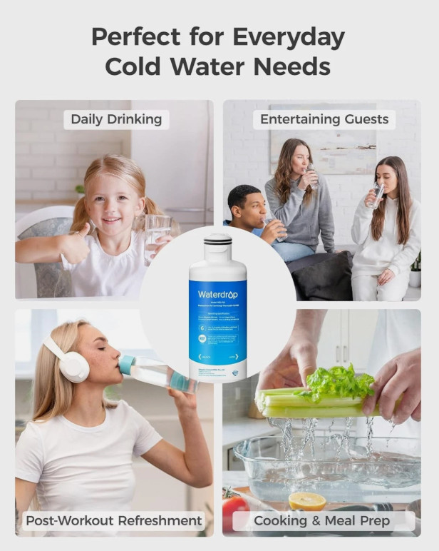 Waterdrop F45 Refrigerator Water Filter, Replacement for Samsung® DA97-17376B gallery