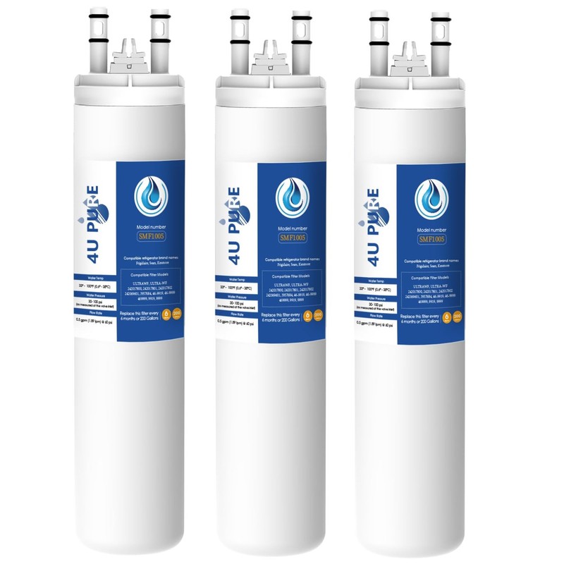 4U PURE Refrigerator Water Filter ULTRAWF Kenmore 9999 3 Pack Used 11 Inch