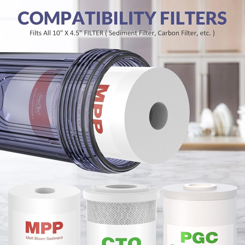SimPure Filtro de Agua Casa Completa 10"x4.5" DB10C Azul Sedimento 1" NPT gallery