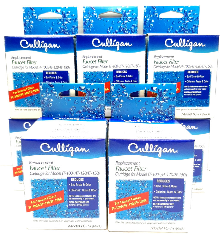 Case of 8 CULLIGAN FAUCET FILTER MODEL FC-1a Black for FF 100-150 OBB3