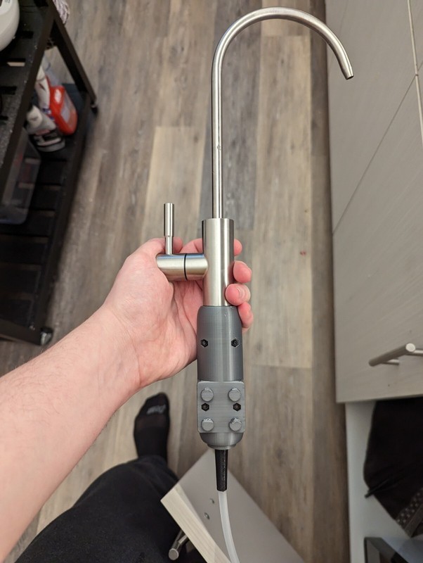 Reverse Osmosis Faucet Mounting Solution for Apartments 3D printed Under Cabinet gallery