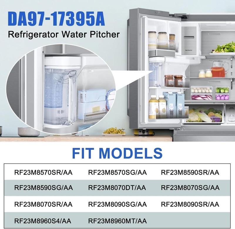 Versatile DA97-17395A Water Pitcher Replacement for Multiple Samsung Fridges gallery