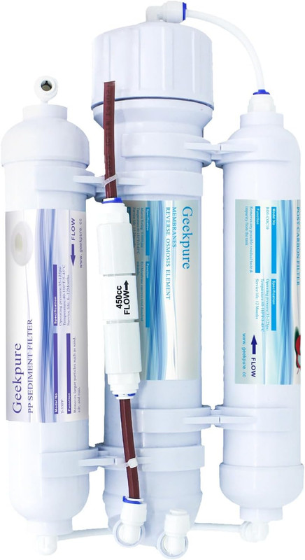 3 STAGE Portable Aquarium Reverse Osmosis RO Drinking Water Filter System-100 GP