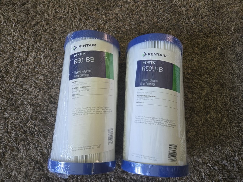 2 New Pentair Pentek R50-bb Filter Cartridge – Pleated Poly Fits Big Blue 10