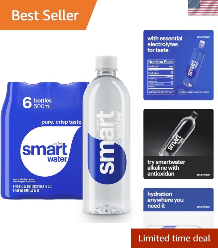 Refreshing Smartwater 16.9 Fl Oz Pack of 6 – Electrolyte-Enhanced Pure Taste