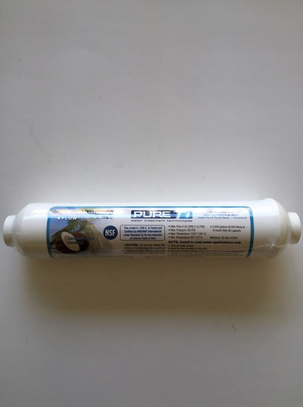 REVERSE OSMOSIS IN-LINE CARBON FILTER 10 X 2 1/4″ FPT THREADED ENDS