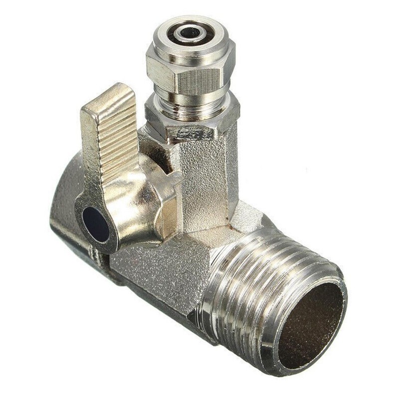Silver RO Feed Water Filter Purifier Adapter 1/2'' to 1/4'' Ball Valv Faucet Tap gallery