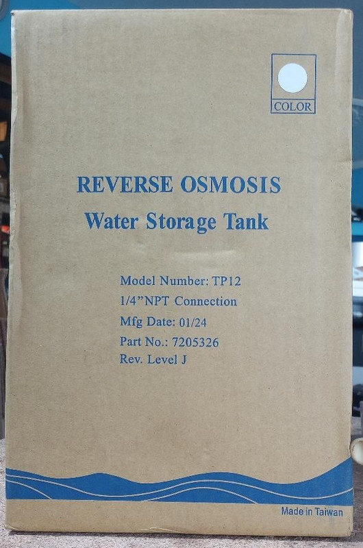 GE Reverse Osmosis Water Storage Tank Model # TP12 Part # 7205326 White W/Stand