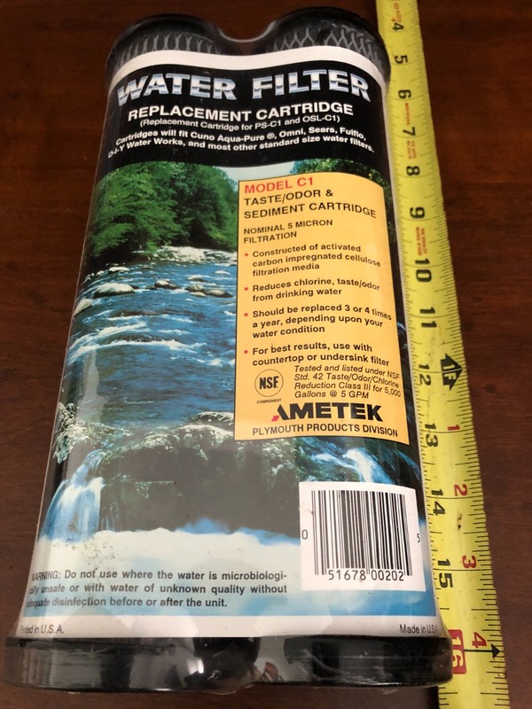 4 AMETEK WATER FILTER CARTRIDGES C1 TASTE CHARCOAL SEDIMENT 5 MICRON 2.5"X10" gallery