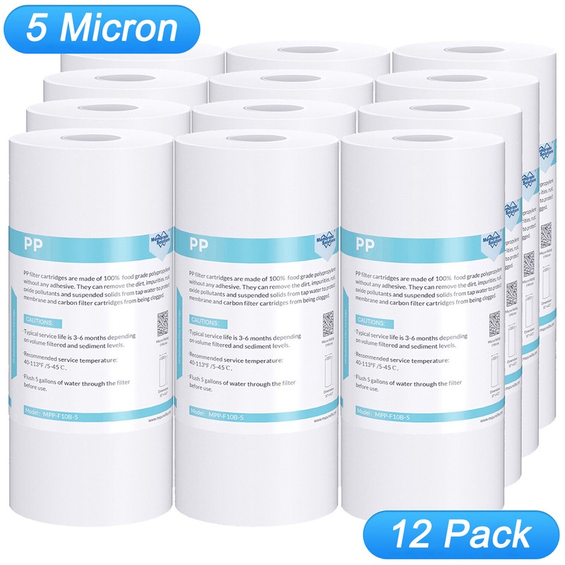12 Pack 5 Micron 10″x4.5″ Big Blue Sediment Water Filter for GE GXWH35F GNWH38S