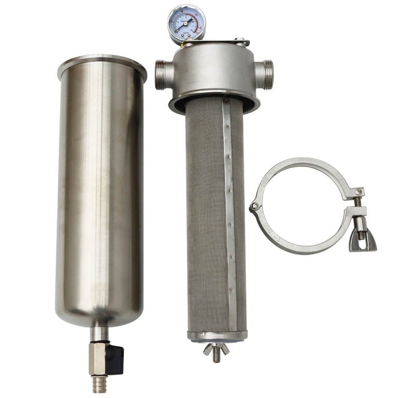 1 Inlet 10in 304 Stainless Steel Front Filter w/ 40μm Filter Screen 8000L/h