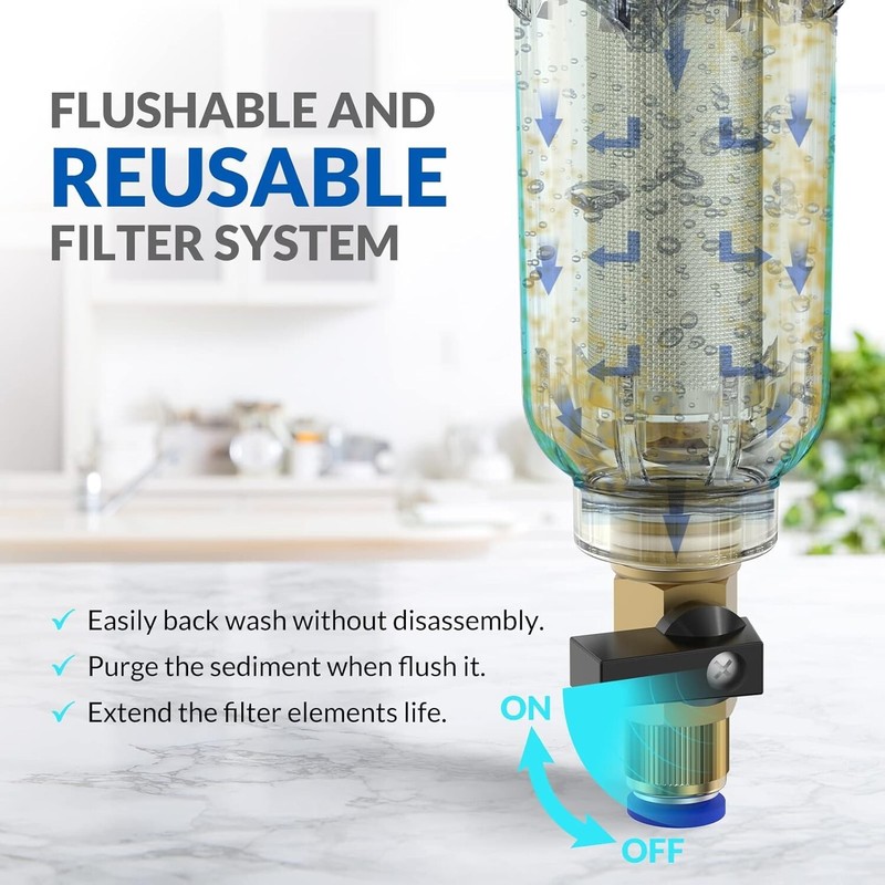 Filtro de agua de sedimentos reutilizable para toda la casa acero inoxidable NEW gallery