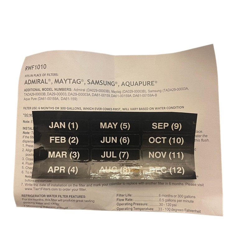 Tier 1 RWF1010 Replacement Water Filter for Samsung Maytag Admiral Aquapure NEW gallery