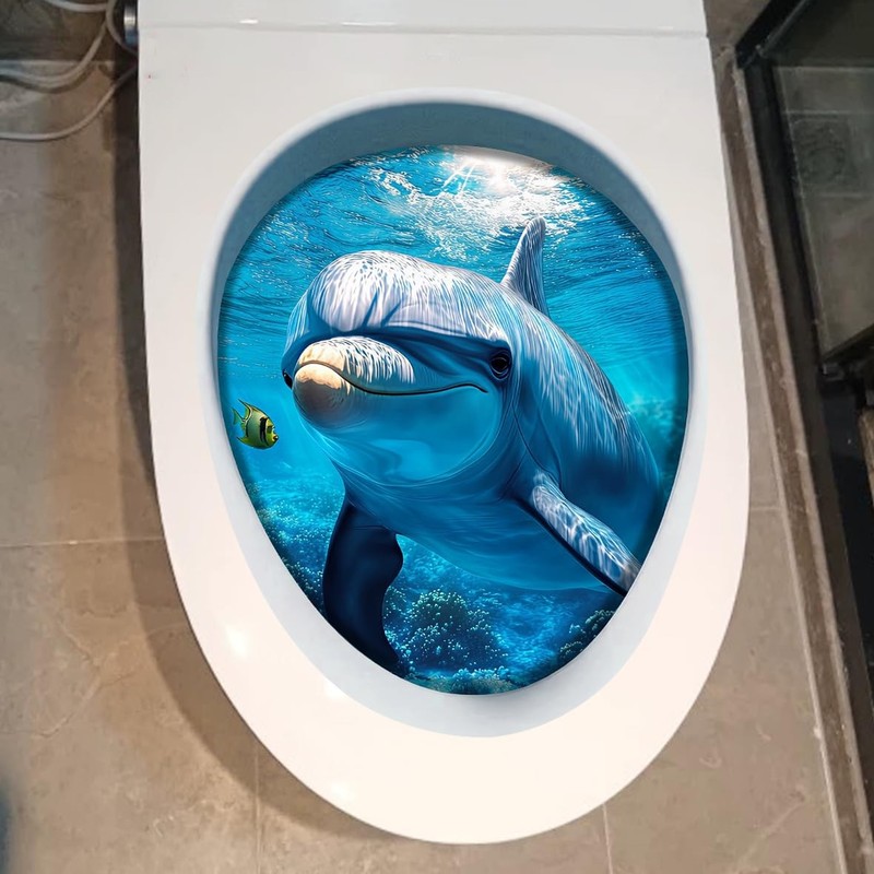 1Pcs Dolphin Decoration Stickers，Waterproof -Adhesive Cover Tank Decoration D... gallery