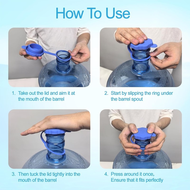 5 Pcs Reusable 5 Gallon Water Jug Caps Leak Proof Bottle Lids 55mm Water Bottles gallery