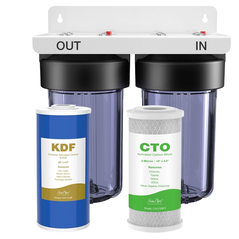 2 Stages Big Blue Whole House Water Filter System City/Family KDF Filtration