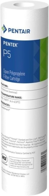 Pentair P5 Sediment Water Filter, 10-Inch, Under Sink Spun-Bonded Polypropyle…