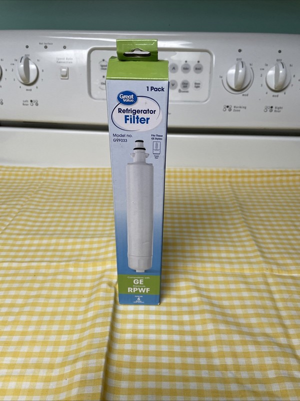 Great Value Refrigerator Water Filter Replaces GE RPWF 6 Months, GVF033