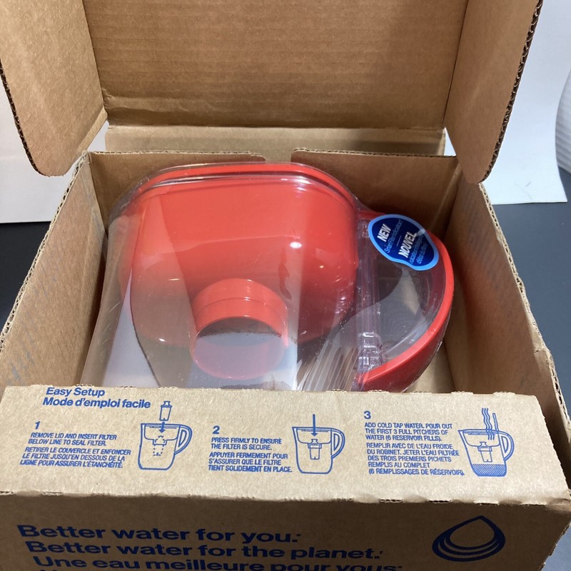 Brita Metro Water Pitcher Dispenser Standard 6 Cup W/FILTER - Red, OPEN BOX/NEW! gallery